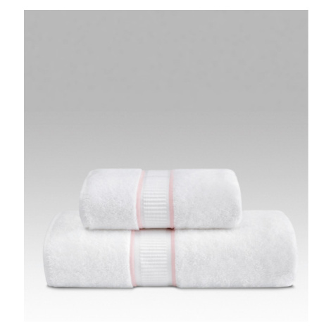 Soft Cotton Ručník PREMIER 55x100 cm Bílá / růžová výšivka