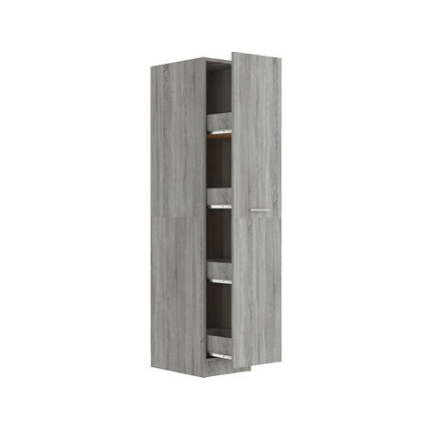 Shumee Výsuvná skříňka s přihrádkami - šedá sonoma, 30 × 42,5 × 150 cm