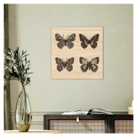 Retro obraz na dřevě - Motýli