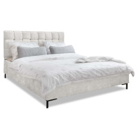 Krémová čalouněná dvoulůžková postel s roštem 160x200 cm Eve – Miuform