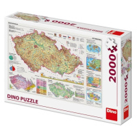 Dino puzzle mapy české republiky 2000 dílků