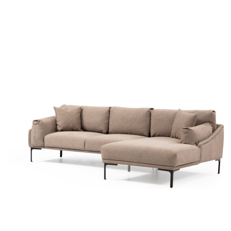 Hanah Home Rohová sedací souprava Leo 255 cm mocha pravá