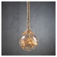 Deco bal transparant met touw incl. LED - Blitzen