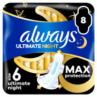 ALWAYS Ultimate Night hygienické vložky (Vel. 6) s křidélky 8 ks