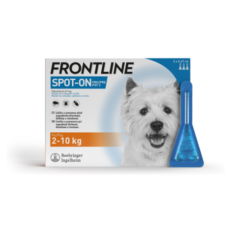FRONTLINE SPOT-ON pro psy 2-10 kg (S) 3 pipety