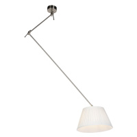 Závěsná lampa se skládaným odstínem krémová 35 cm - ocel Blitz I.