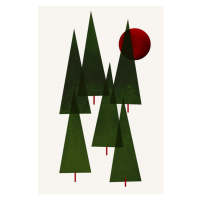 Ilustrace Little Christmas Forrest, Kubistika, 26.7 × 40 cm