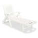vidaXL Zahradní lehátko s podnožkou plast bílé