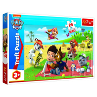 Puzzle Maxi Zábava na dece Paw Patrol/Tlapková patrola 24ks 60x40cm v krabici 40x27x4,5cm - Tref