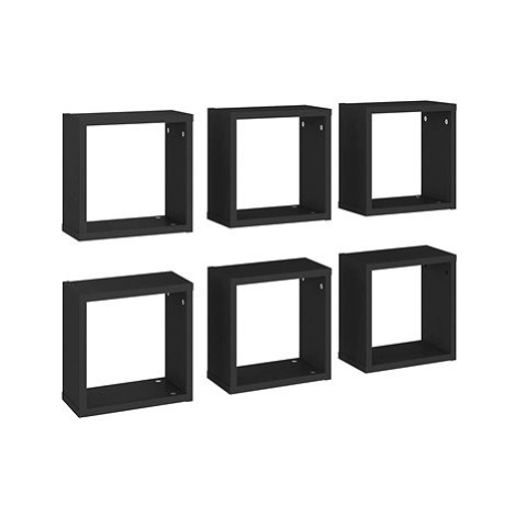 Shumee Nástěnné kostky 6 ks černé 30×15×30 cm, 807003