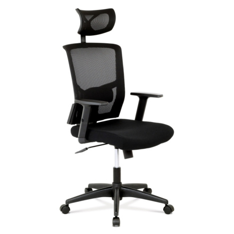 Kancelářská židle s podhlavníkem MANOLITO, látka mesh černá, houpací mechanismus Autronic