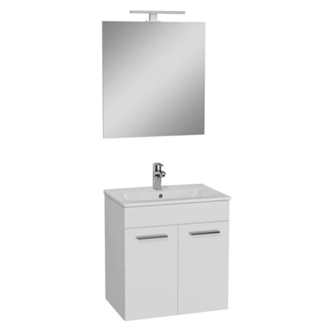 Koupelnová sestava s umyvadlem zrcadlem a osvětlením Vitra Mia 59x61x39,5 cm bílá lesk MIASETFP6
