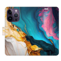 iSaprio Flip pouzdro Colourful Marble pro iPhone 14 Pro