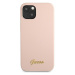 Guess GUHMP13MLSLMGLP hard silikonové pouzdro iPhone 13 6.1" light pink Silicone Script Gold Log