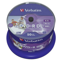 VERBATIM DVD+R(50 ks)DoubleLayer/Spindle/8X/8.5GB/Printable/NoID