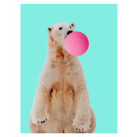 Ilustrace Bubblegum polarbear, Finlay & Noa, 30x40 cm