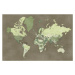 Mapa Army green detailed world map, Camo, Blursbyai, 40 × 26.7 cm