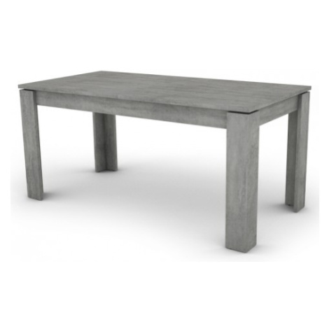 Jídelní stůl Inter 160x80 cm, šedý beton, rozkládací Asko