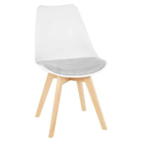 Tempo Kondela Jídelní židle DAMARA - bílá / světle šedá + kupón KONDELA10 na okamžitou slevu 3% 