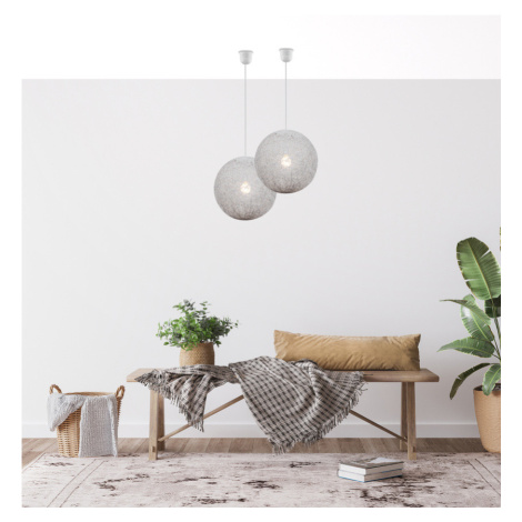Závěsná lampa koule 30cm 1xE27 bílá CARUBA CANDELLUX