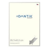 DANTIK rámeček 29,7 × 42, ALU profil 6001 Stříbrný lesklý plexi čiré