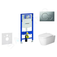 Geberit 111.300.00.5 NM3 - Modul pro závěsné WC s tlačítkem Sigma01, matný chrom + Duravit ME by