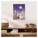 Nexos 86792 Nástěnná malba Štědrý večer v lese, 40 LED, 30 x 40 cm
