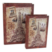Dřevěná kniha Eiffelovka, 2ks D1620