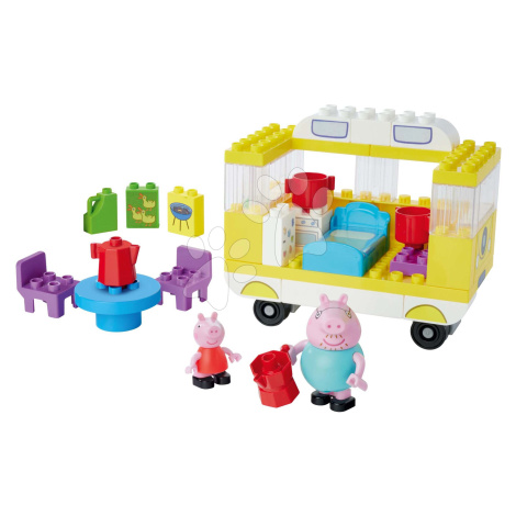 Stavebnice Peppa Pig Campervan PlayBig Bloxx BIG auto karavan s výbavou a 2 postavičky 52 dílů o