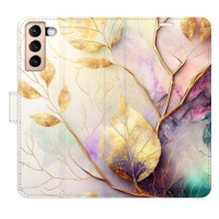 iSaprio flip pouzdro Gold Leaves 02 pro Samsung Galaxy S21