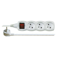 EMOS Prodlužovací kabel s vypínačem – 3 zásuvky, 1,5m, bílý 1902130155