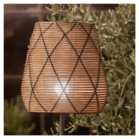 PR Home PR Home lampa na terasu Agnar Lollo, šedá, ratanový vzhled, 71 cm