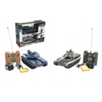 Teddies 58805 Tank RC 2ks 36cm+dobíjecí pack tanková bitva se zvukem se světlem v krabici