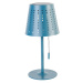 Venkovní stolní lampa modrá včetně LED 3-stupňové stmívatelné dobíjecí a solární - Ferre