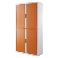 Paperflow Žaluziová skříň easyOffice®, 4 police, výška 2040 mm, bílá / oranžová