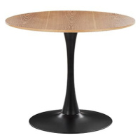 Kulatý jídelní stůl 90 cm světlé dřevo / černá BOCA, 312071