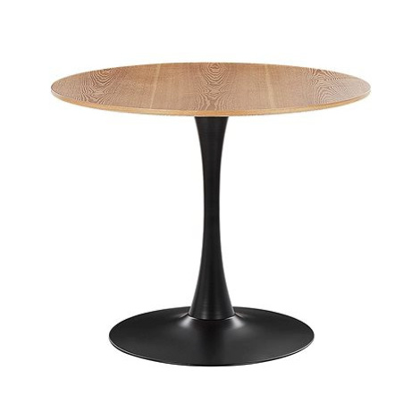 Kulatý jídelní stůl 90 cm světlé dřevo / černá BOCA, 312071 BELIANI