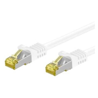 OEM S/FTP patchkabel Cat 7, s konektory RJ45, LSOH, 0.25m, bílý