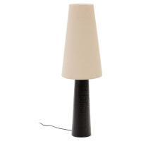 Černo-krémová stojací lampa s textilním stínidlem (výška 129 cm) Senni – Kave Home