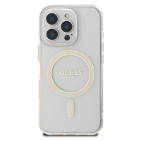 Zadní kryt Guess IML Glitter Ring MagSafe pro Apple iPhone 16 Pro Max, transparentní