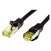 OEM S/FTP patchkabel Cat 7, s konektory RJ45, LSOH, 0.25m, černý