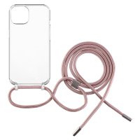 FIXED Pure Neck kryt s růžovou šňůrkou na krk pro Apple iPhone 14