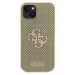 Guess PU Perforated 4G Glitter Metal Logo kryt iPhone 15 zlatý