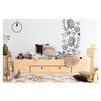 Dětská postel s výsuvným lůžkem a úložným prostorem v přírodní barvě 80x200 cm LUNA A – Adeko