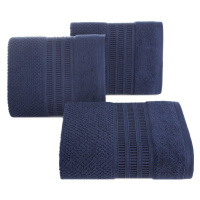 Bavlněný froté ručník s proužky ROSSI 50x90 cm, tmavě modrá, 500 gr Mybesthome