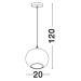 NOVA LUCE závěsné svítidlo JADE kouřové foukané sklo a nikl satén kov E27 1x12W IP20 bez žárovky