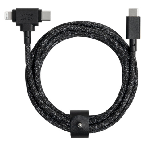 Native Union Belt Universal Cable (USB-C – Lighting/USB-C) 1,5 m, tmavě šedá