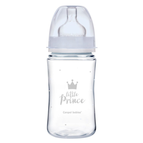Canpol babies Lahev se širokým hrdlem ROYAL BABY 240ml modrá