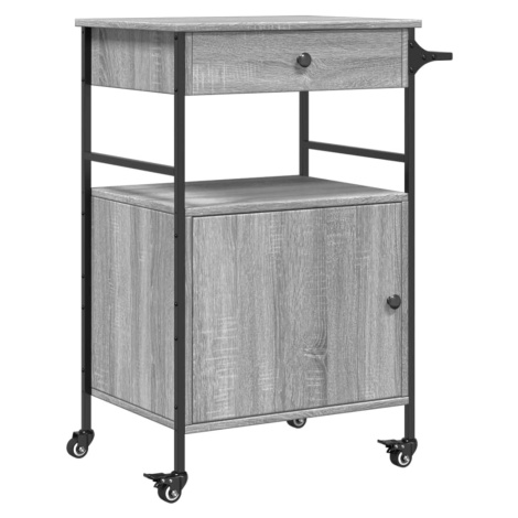 vidaXL Kuchyňský vozík šedý sonoma 56 x 43 x 89,5 cm kompozitní dřevo