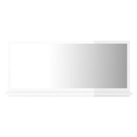 Koupelnové zrcadlo bílé vysoký lesk 80x10,5x37 cm dřevotříska 804577